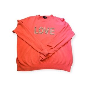 Ortwein LOVE Sweater Size M – Coral Pink Sparkle Valentine Knit